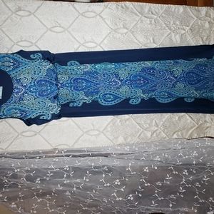 Maurices,maxi sleeveless dress,blue , greens,women's L.